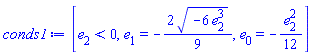 [e[2] < 0, e[1] = -(2/9)*(-6*e[2]^3)^(1/2), e[0] = -(1/12)*e[2]^2]