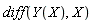 diff(Y(X), X)