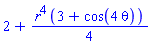 2+(1/4)*r^4*(3+cos(4*theta))
