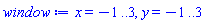 x = -1 .. 3, y = -1 .. 3