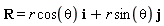 R = r*cos(theta)*i+r*sin(theta)*j