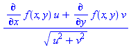 ((diff(f(x, y), x))*u+(diff(f(x, y), y))*v)/(u^2+v^2)^(1/2)