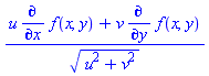 (u*(diff(f(x, y), x))+v*(diff(f(x, y), y)))/(u^2+v^2)^(1/2)