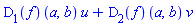 (D[1](f))(a, b)*u+(D[2](f))(a, b)*v