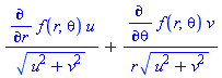 (diff(f(r, theta), r))*u/(u^2+v^2)^(1/2)+(diff(f(r, theta), theta))*v/(r*(u^2+v^2)^(1/2))