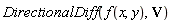 DirectionalDiff(f(x, y), V)