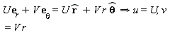 U*e[r]+V*e[theta] = U*`#mover(mi(