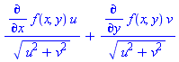(diff(f(x, y), x))*u/(u^2+v^2)^(1/2)+(diff(f(x, y), y))*v/(u^2+v^2)^(1/2)