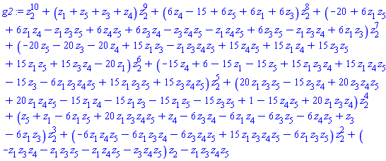 z[2]^10+(z[1]+z[5]+z[3]+z[4])*z[2]^9+(6*z[4]-15+6*z[5]+6*z[1]+6*z[3])*z[2]^8+(-20+6*z[1]*z[5]+6*z[1]*z[4]-z[1]*z[3]*z[5]+6*z[4]*z[5]+6*z[3]*z[4]-z[3]*z[4]*z[5]-z[1]*z[4]*z[5]+6*z[3]*z[5]-z[1]*z[3]*z[4]+6*z[1]*z[3])*z[2]^7+(-20*z[5]-20*z[3]-20*z[4]+15*z[1]*z[3]-z[1]*z[3]*z[4]*z[5]+15*z[4]*z[5]+15*z[1]*z[4]+15*z[3]*z[5]+15*z[1]*z[5]+15*z[3]*z[4]-20*z[1])*z[2]^6+(-15*z[4]+6-15*z[1]-15*z[5]+15*z[1]*z[3]*z[4]+15*z[1]*z[4]*z[5]-15*z[3]-6*z[1]*z[3]*z[4]*z[5]+15*z[1]*z[3]*z[5]+15*z[3]*z[4]*z[5])*z[2]^5+(20*z[1]*z[3]*z[5]-15*z[3]*z[4]+20*z[3]*z[4]*z[5]+20*z[1]*z[4]*z[5]-15*z[1]*z[4]-15*z[1]*z[3]-15*z[1]*z[5]-15*z[3]*z[5]+1-15*z[4]*z[5]+20*z[1]*z[3]*z[4])*z[2]^4+(z[5]+z[1]-6*z[1]*z[5]+20*z[1]*z[3]*z[4]*z[5]+z[4]-6*z[3]*z[4]-6*z[1]*z[4]-6*z[3]*z[5]-6*z[4]*z[5]+z[3]-6*z[1]*z[3])*z[2]^3+(-6*z[1]*z[4]*z[5]-6*z[1]*z[3]*z[4]-6*z[3]*z[4]*z[5]+15*z[1]*z[3]*z[4]*z[5]-6*z[1]*z[3]*z[5])*z[2]^2+(-z[1]*z[3]*z[4]-z[1]*z[3]*z[5]-z[1]*z[4]*z[5]-z[3]*z[4]*z[5])*z[2]-z[1]*z[3]*z[4]*z[5]