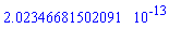 HFloat(2.0234668150209058e-13)