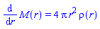 diff(M(r), r) = 4*Pi*r^2*rho(r)