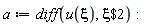 a := diff(u(xi), `$`(xi, 2)):