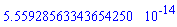 0.555928563343654250e-13