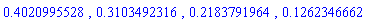.4020995528, .3103492316, .2183791964, .1262346662