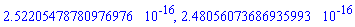 0.252205478780976976e-15, 0.248056073686935993e-15