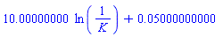 10.00000000*ln(1/K)+0.5000000000e-1