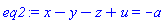 x-y-z+u = -a