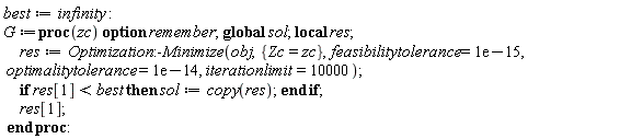 best := infinity:
