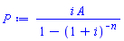 i*A/(1-(1+i)^(-n))