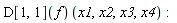 (D[1, 1](f))(x1, x2, x3, x4)