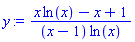 (x*ln(x)-x+1)/((x-1)*ln(x))
