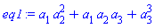 a[1]*a[2]^2+a[1]*a[2]*a[3]+a[3]^3