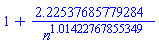 1+HFloat(2.225376857792843)/n^HFloat(1.0142276785534934)