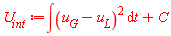 U[int] := int((u[G]-u[L])^2, t)+C