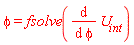 phi = fsolve(diff(U[int], phi))