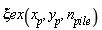 `&xi;ex`(x__p, y__p, n__pile)
