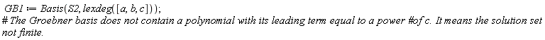 GB1 := Basis(S2, lexdeg([a, b, c]))