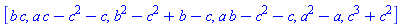 [b*c, a*c-c^2-c, b^2-c^2+b-c, a*b-c^2-c, a^2-a, c^3+c^2]