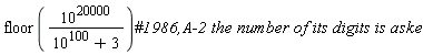 floor(10^20000/(10^100+3))