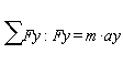 "(&sum;)Fy:Fy=m*ay"