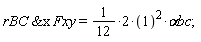 `&x`(rBC, Fxy) = (1/12*2)*1^2*`&alpha;bc`