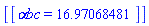 [[`&alpha;bc` = 16.97068481]]