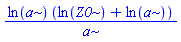 ln(a)*(ln(Z0)+ln(a))/a
