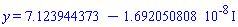 y = 7.123944373-0.1692050808e-7*I