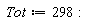 Tot := 298:
