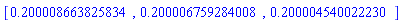 [HFloat(0.20000866382583435), HFloat(0.20000675928400788), HFloat(0.2000045400222304)]