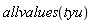 allvalues(tyu)