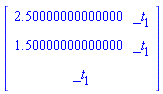 Vector(3, {(1) = 2.50000000000000*_t[1], (2) = 1.50000000000000*_t[1], (3) = _t[1]})