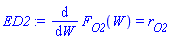 diff(F[O2](W), W) = r[O2]