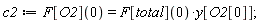 c2 := F[O2](0) = F[total](0)*y[O2[0]];