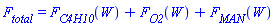 F[total] = F[C4H10](W)+F[O2](W)+F[MAN](W)