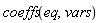 coeffs(eq, vars)
