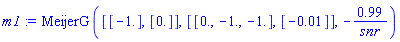 m1 := MeijerG([[-1.], [0.]], [[0., -1., -1.], [-0.1e-1]], -.99/snr)