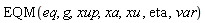 EQM(eq, g, xup, xa, xu, eta, var)