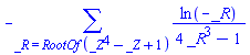 -(sum(ln(-_R)/(4*_R^3-1), _R = RootOf(_Z^4-_Z+1)))