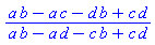 (a*b-a*c-b*d+c*d)/(a*b-a*d-b*c+c*d)
